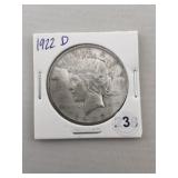 1922 D Peace Silver Dollar Coin
