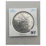 1886 UNC Morgan Silver Dollar Coin