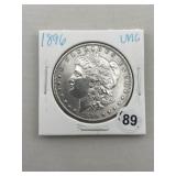 1896 UNC Morgan Silver Dollar Coin