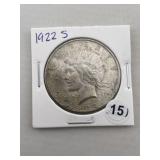 1922 S Peace Silver Dollar Coin