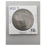 1922 S Peace Silver Dollar Coin