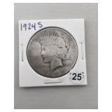 1924 S Peace Silver Dollar Coin