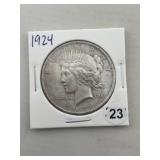 1924 Peace Silver Dollar Coin