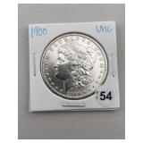 1900 UNC Morgan Silver Dollar Coin