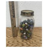 MASON JAR OF MARBLES