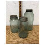 3 ANTIQUE MASON JARS
