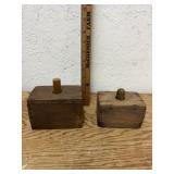 2 WOODEN BUTTER MOLDS
