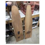 2 WOODEN IRONING BOARDS