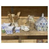 GROUP OF GLASSWARE & UTENSILS