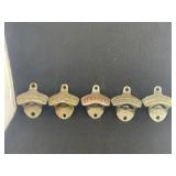 5 ANTIQUE BOTTLE OPENERS