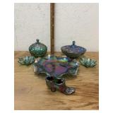 GROUP OF CARNIVAL GLASS DISHES