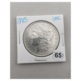 1885 UNC Morgan Silver Dollar Coin
