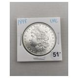 1898 UNC Morgan Silver Dollar Coin