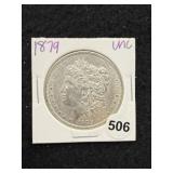 1879 UNC Morgan Silver Dollar Coin