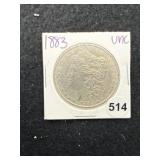 1883 UNC Morgan Silver Dollar Coin