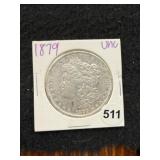 1879 UNC Morgan Silver Dollar Coin