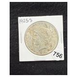 1925 S Peace Silver Dollar Coin