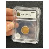 1910 IGC - Genuine 2 & 1/2 Dollar Gold Coin