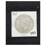 1922 Peace Silver Dollar Coin