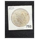 1922 Peace Silver Dollar Coin