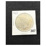 1922 Peace Silver Dollar Coin