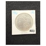 1886 UNC Morgan Silver Dollar Coin