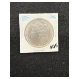 1885 UNC Morgan Silver Dollar Coin
