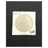 1921 D Morgan Silver Dollar Coin