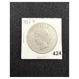 1922 S Peace Silver Dollar Coin