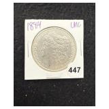 1884 UNC Morgan Silver Dollar Coin