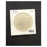 1886 UNC Morgan Silver Dollar Coin