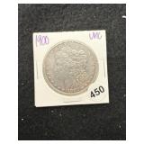 1900 UNC Morgan Silver Dollar Coin