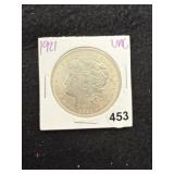 1921 UNC Morgan Silver Dollar Coin