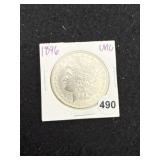 1896 UNC Morgan Silver Dollar Coin