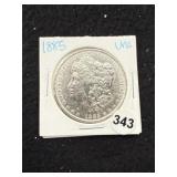 1885 UNC Morgan Silver Dollar Coin