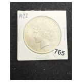 1922 Peace Silver Dollar Coin