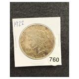 1922 Peace Silver Dollar Coin