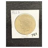 1922 S Peace Silver Dollar Coin