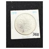 1890 UNC Morgan Silver Dollar Coin