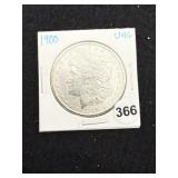1900 UNC Morgan Silver Dollar Coin