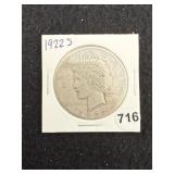 1922 S Peace Silver Dollar Coin