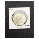 1956 Franklin Half Dollar Silver Coin