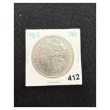 1884 UNC Morgan Silver Dollar Coin