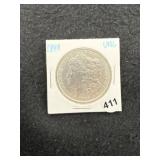 1889 UNC Morgan Silver Dollar Coin