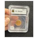 1915 IGC - Genuine 2 & 1/2 Dollar Gold Coin