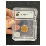 1914-D IGC - Genuine 2 & 1/2 Dollar Gold Coin