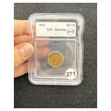 1910 IGC - Genuine 2 & 1/2 Dollar Gold Coin