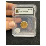 1914-D IGC - Genuine 2 & 1/2 Dollar Gold Coin
