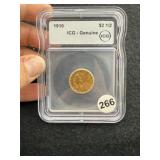 1910 IGC - Genuine 2 & 1/2 Dollar Gold Coin