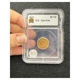 1913 IGC - Genuine 2 & 1/2 Dollar Gold Coin
